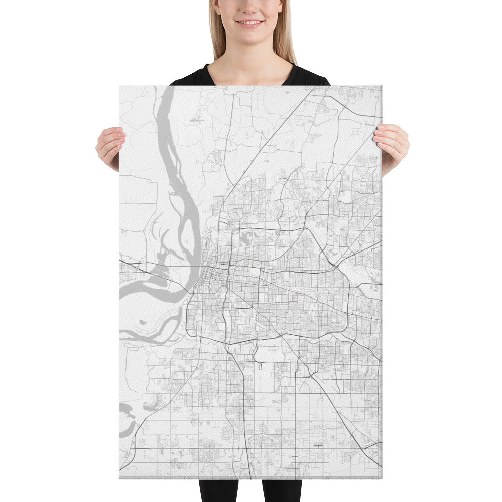 Memphis White Canvas Map