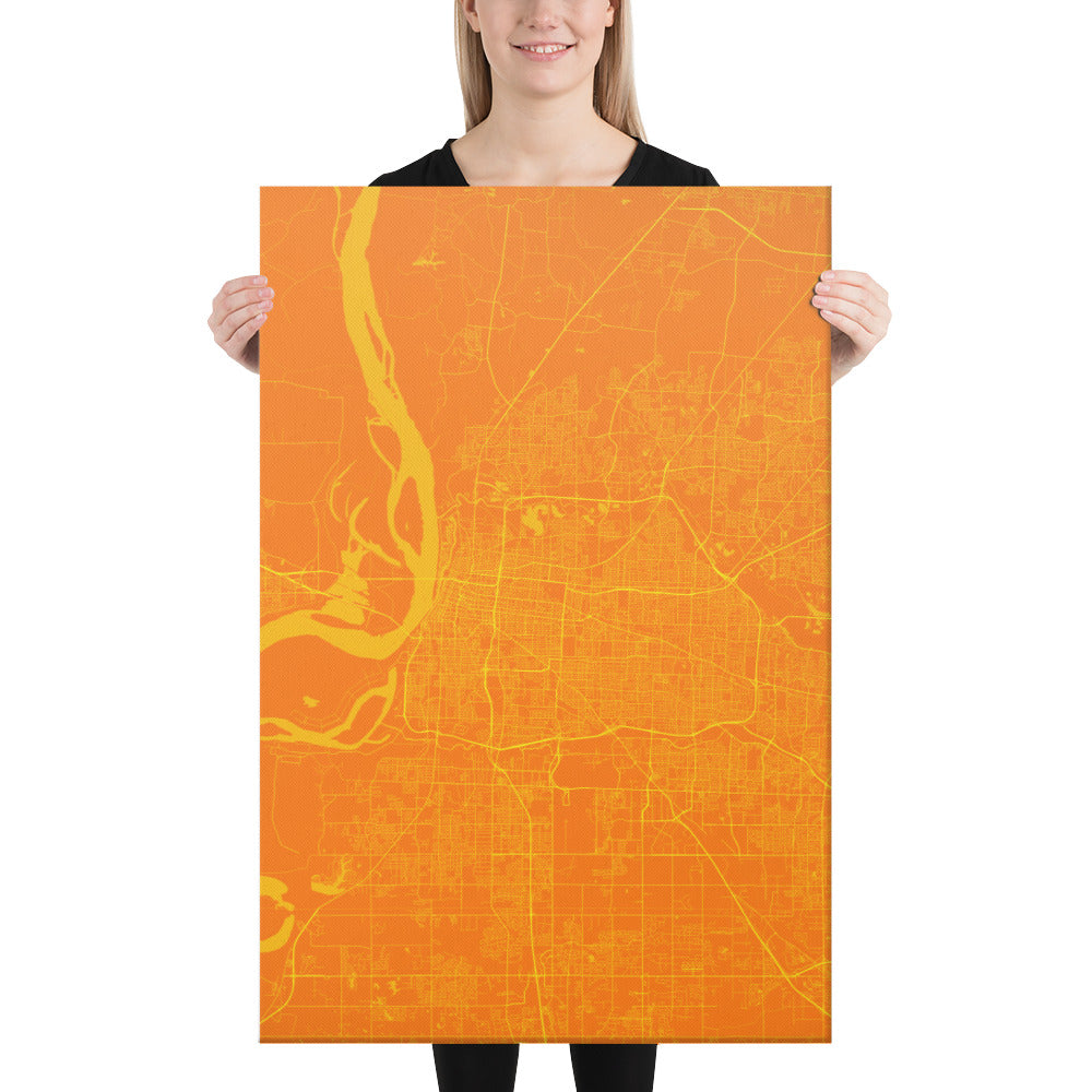 Memphis Orange and Yellow Canvas Map