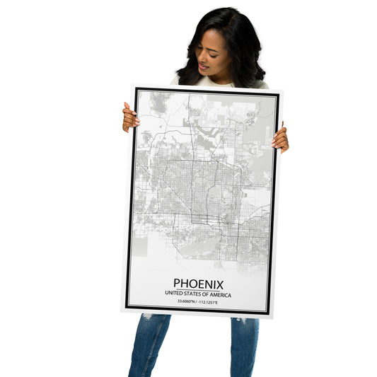 Phoenix White Metal Map