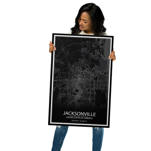 Jacksonville Black Metal Map