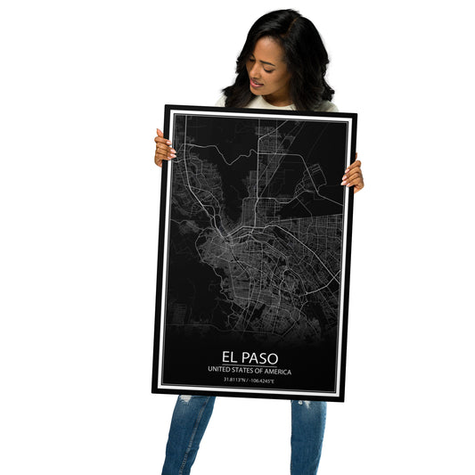 El Paso Black Metal Map