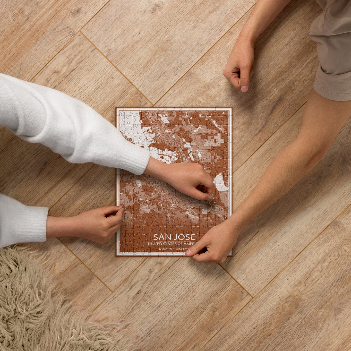 San Jose Brown and White Map Jigsaw Puzzle