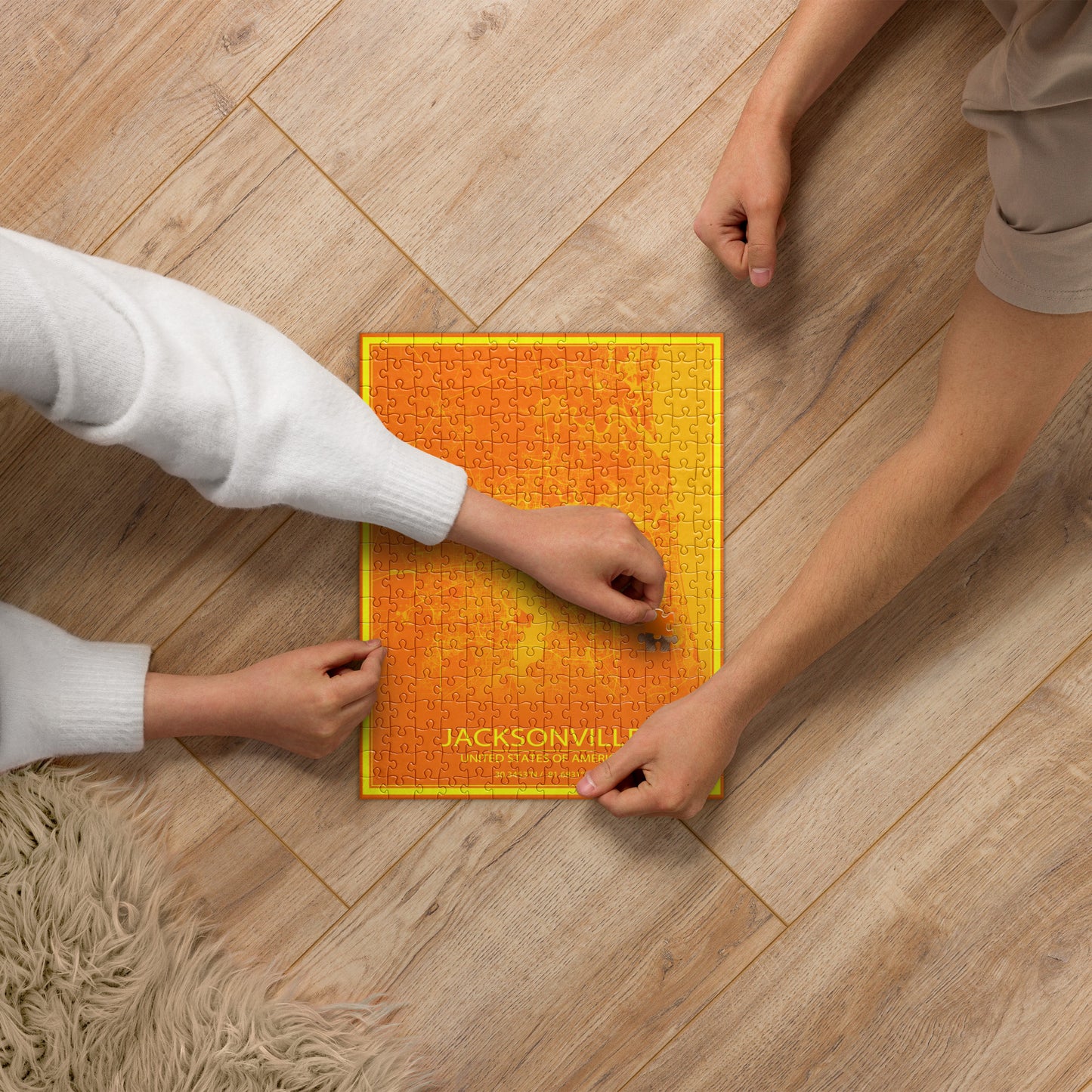 Jacksonville Orange and Yellow Map Jigsaw Puzzle