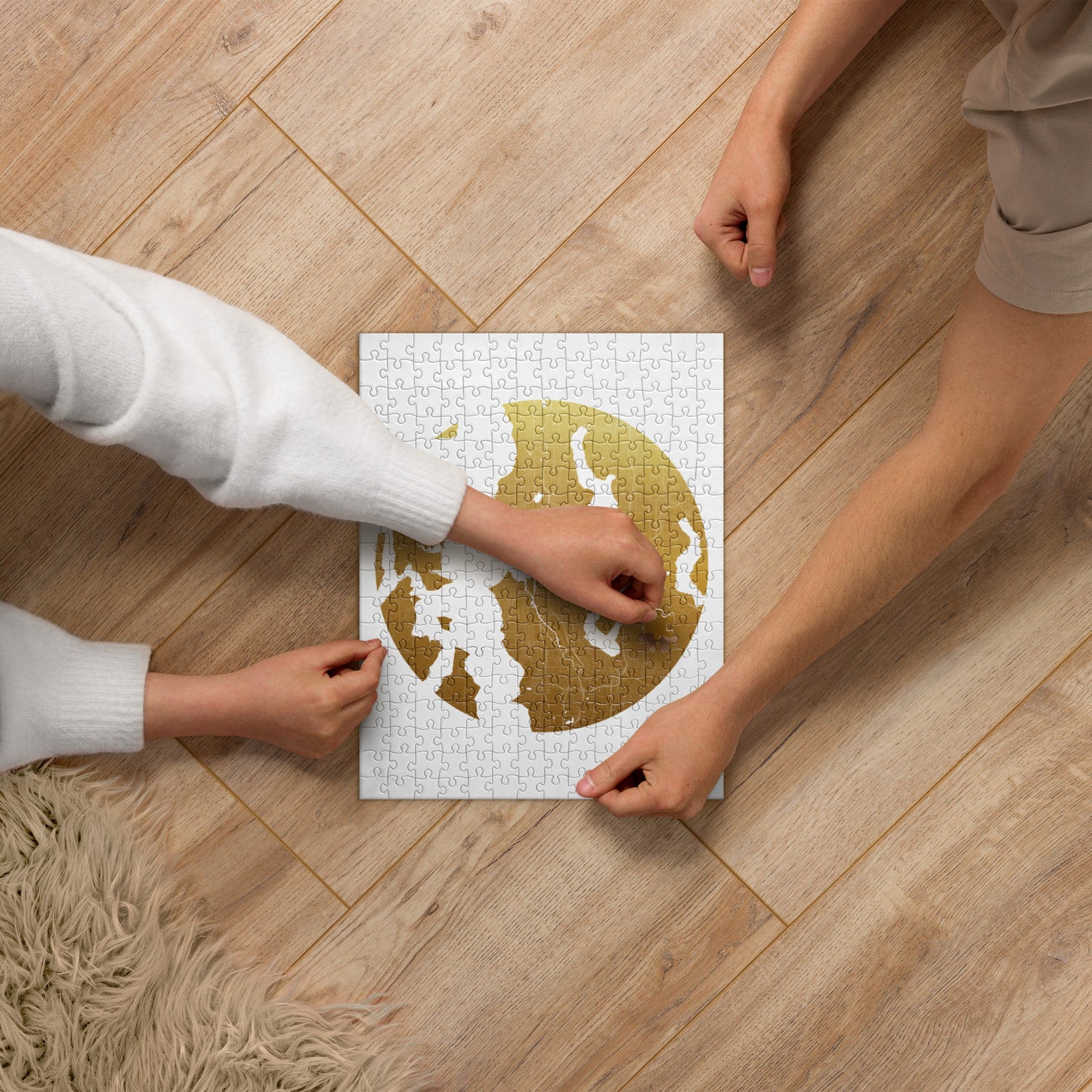 Seattle Gold on White Map Jigsaw Puzzle