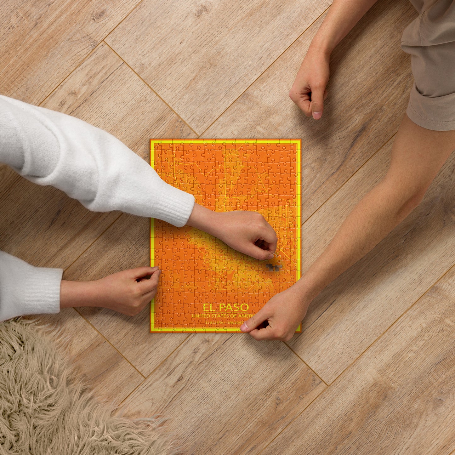 El Paso Orange and Yellow Map Jigsaw Puzzle