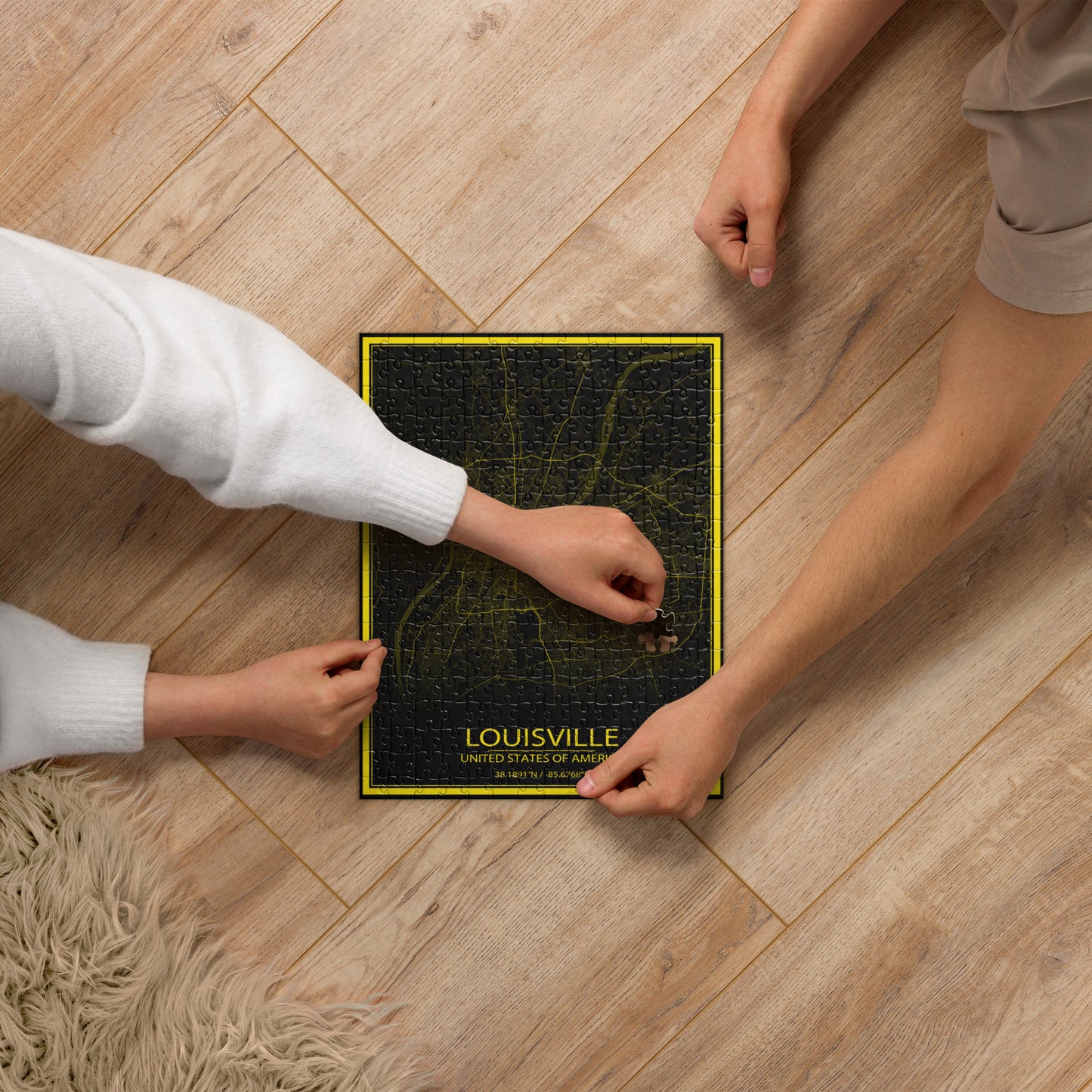 Louisville Black and Yellow Map Jigsaw Puzzle