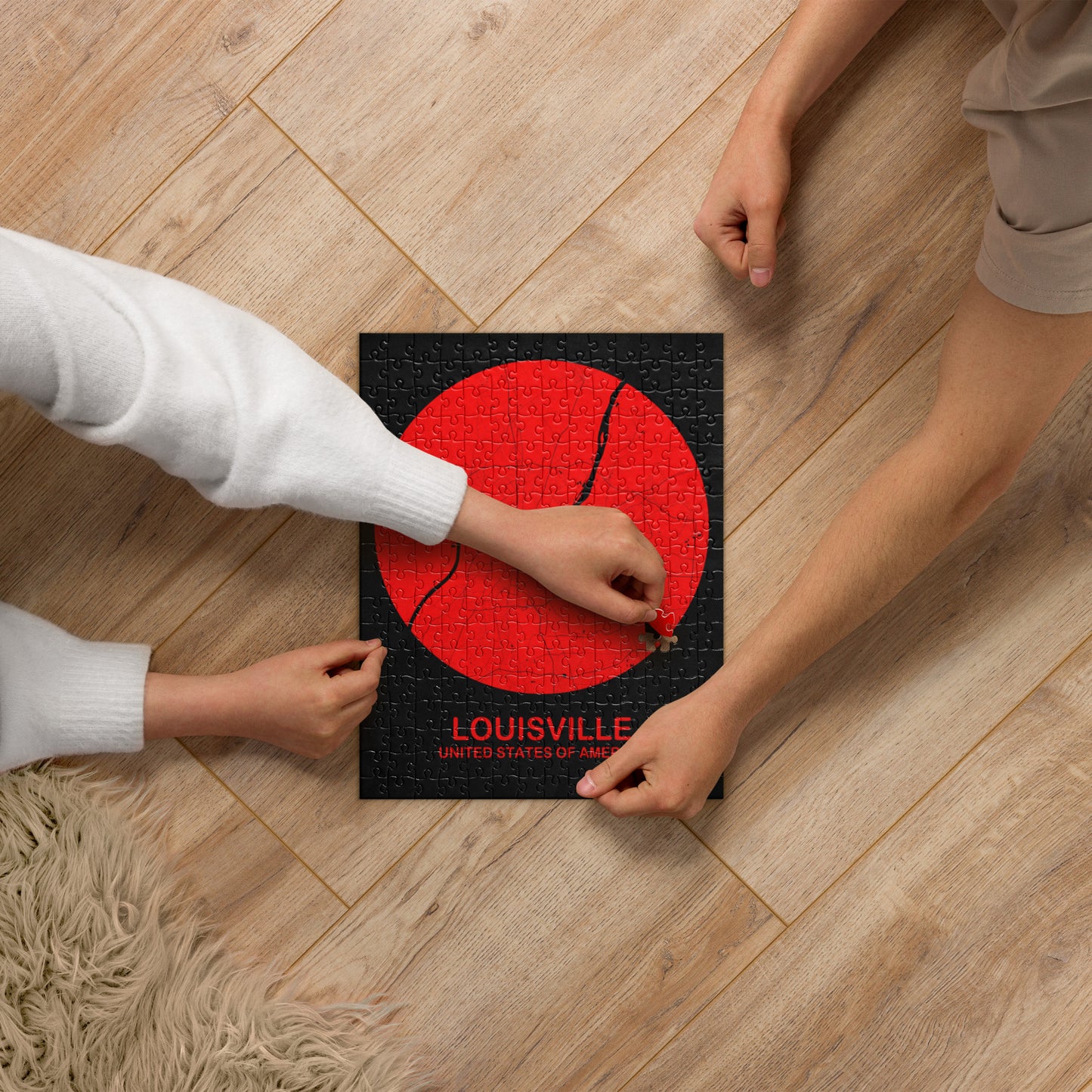 Louisville Circular Red Map Jigsaw Puzzle