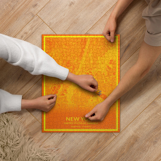 New York Orange and Yellow Map Jigsaw Puzzle