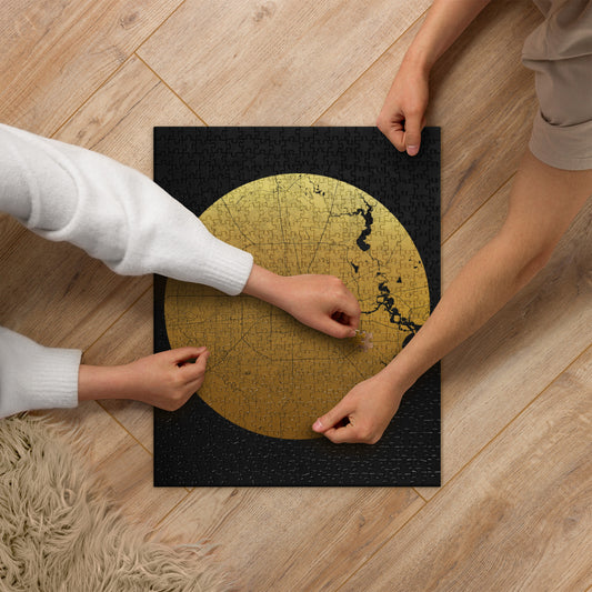 Houston Gold on Black Map Jigsaw Puzzle