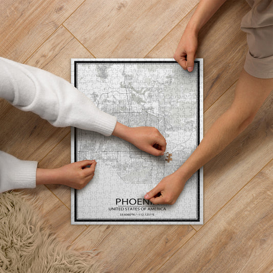 Phoenix White Map Jigsaw Puzzle