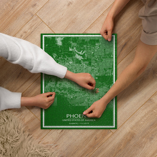 Phoenix Green and White Map Jigsaw Puzzle