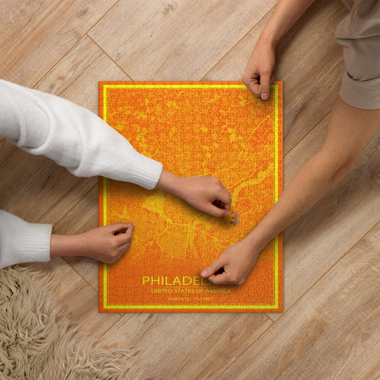 Philadelphia Orange and Yellow Map Jigsaw Puzzle