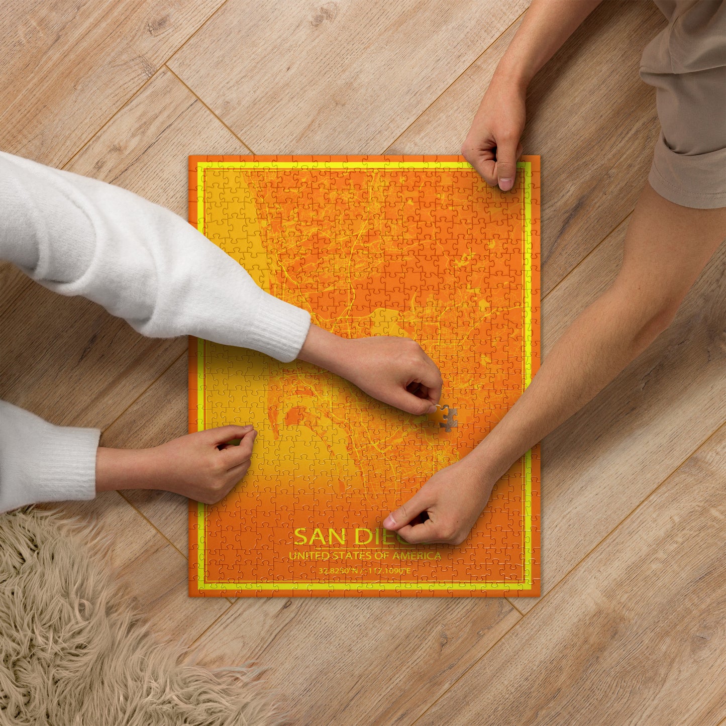 San Diego Orange and Yellow Map Jigsaw Puzzle