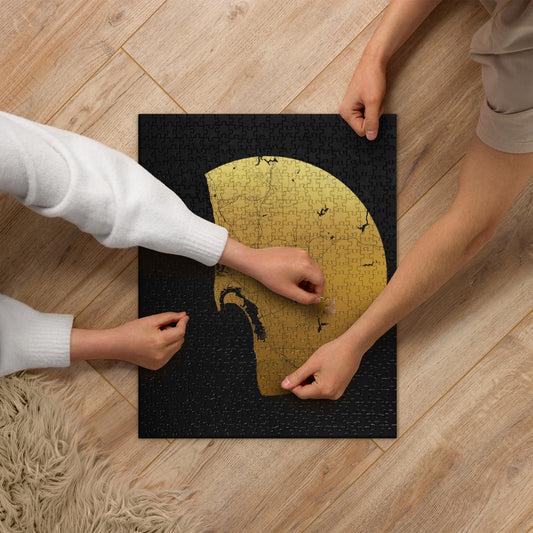 San Diego Gold on Black Map Jigsaw Puzzle