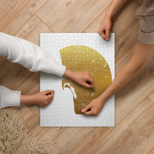 San Diego Gold on White Map Jigsaw Puzzle