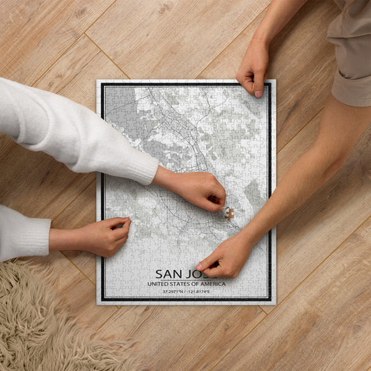 San Jose White Map Jigsaw Puzzle