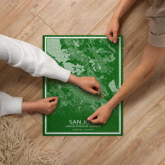 San Jose Green and White Map Jigsaw Puzzle