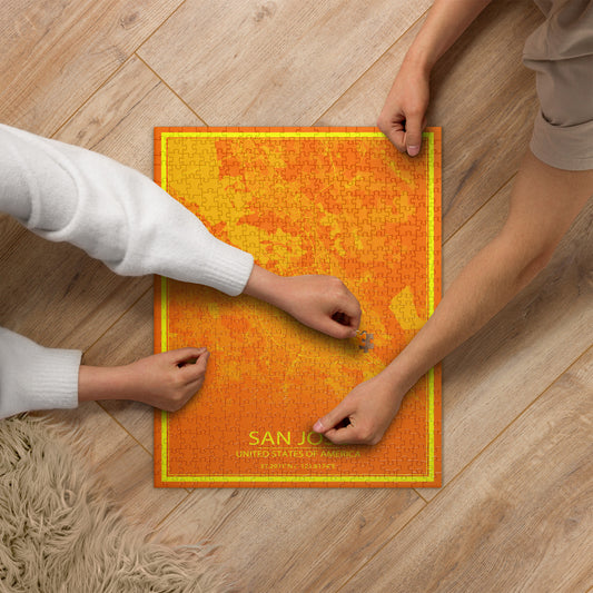 San Jose Orange and Yellow Map Jigsaw Puzzle