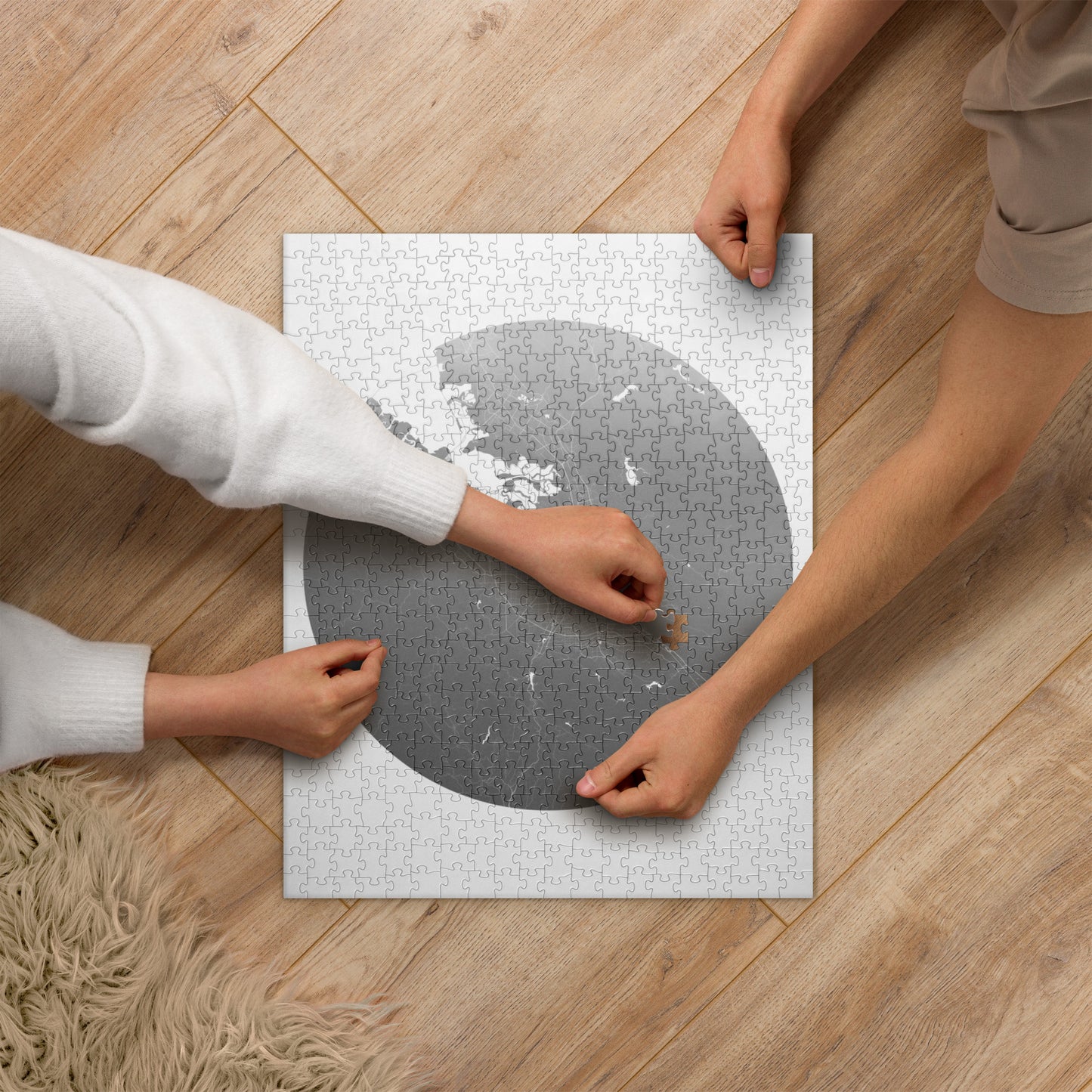 San Jose Silver on White Map Jigsaw Puzzle