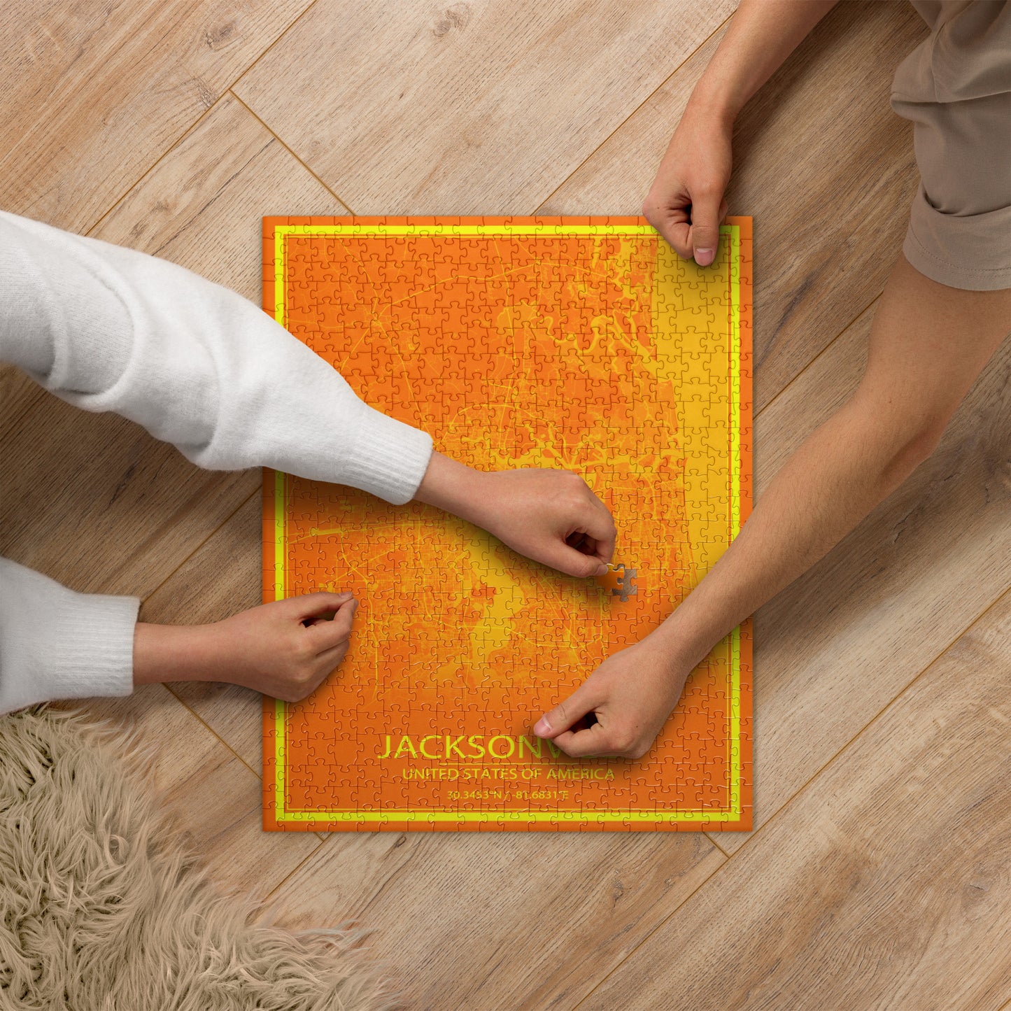 Jacksonville Orange and Yellow Map Jigsaw Puzzle