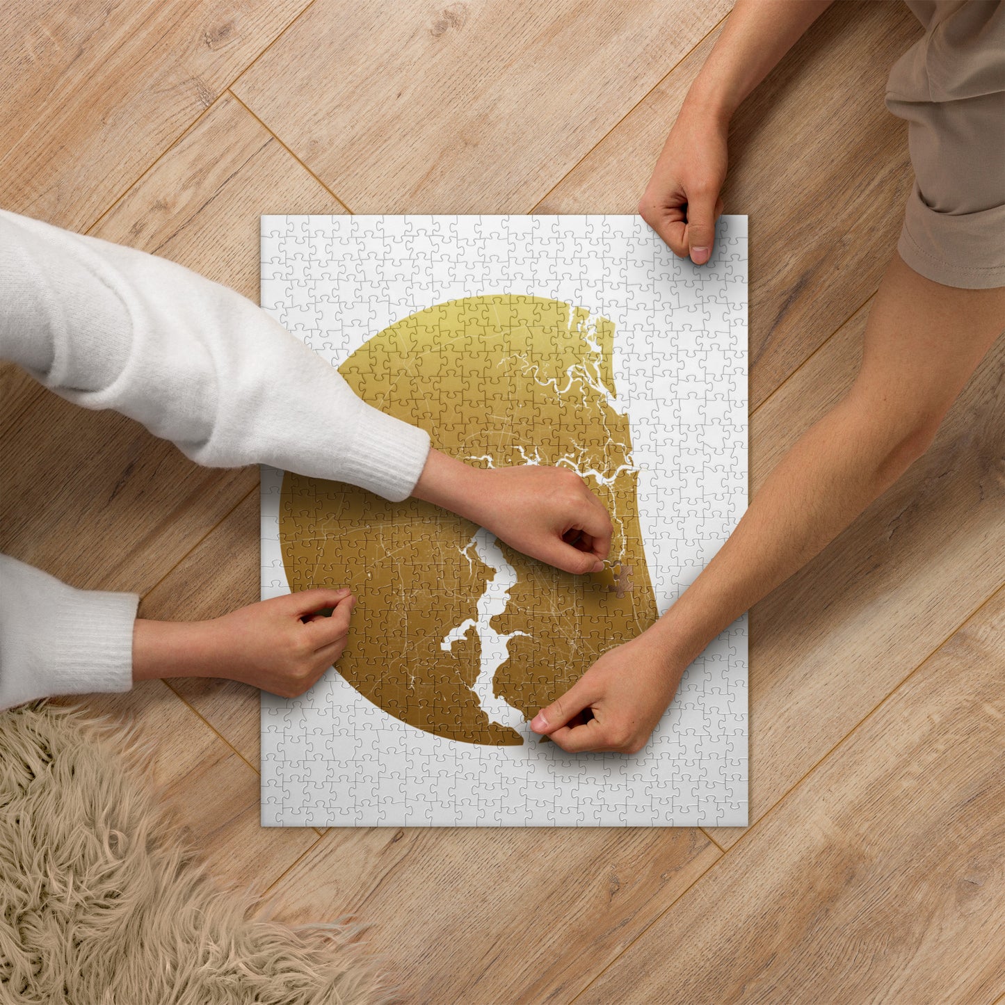 Jacksonville Gold on White Map Jigsaw Puzzle