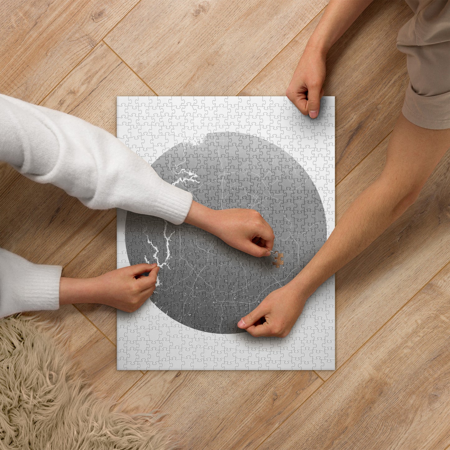 Charlotte Silver on White Map Jigsaw Puzzle