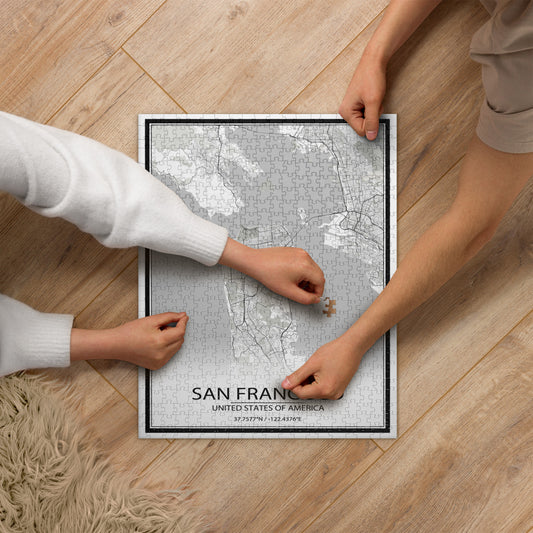 San Francisco White Map Jigsaw Puzzle