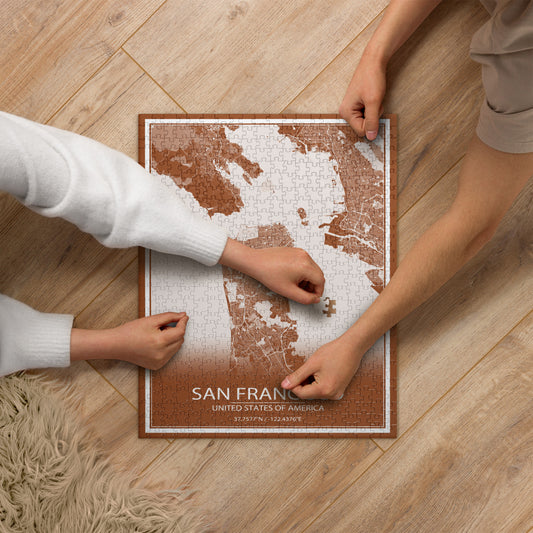 San Francisco Brown and White Map Jigsaw Puzzle