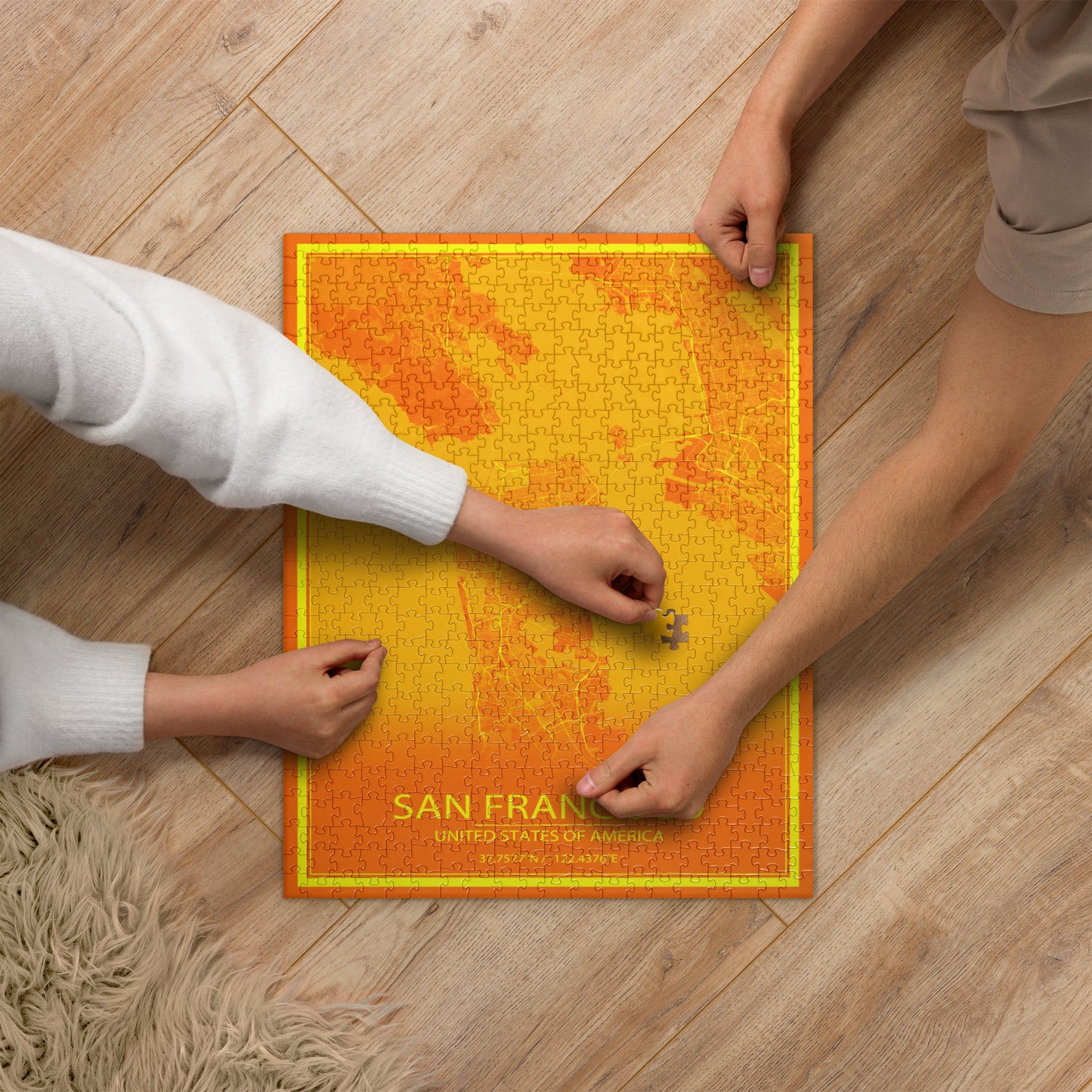 San Francisco Orange and Yellow Map Jigsaw Puzzle