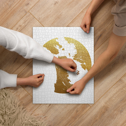 San Francisco Gold on White Map Jigsaw Puzzle