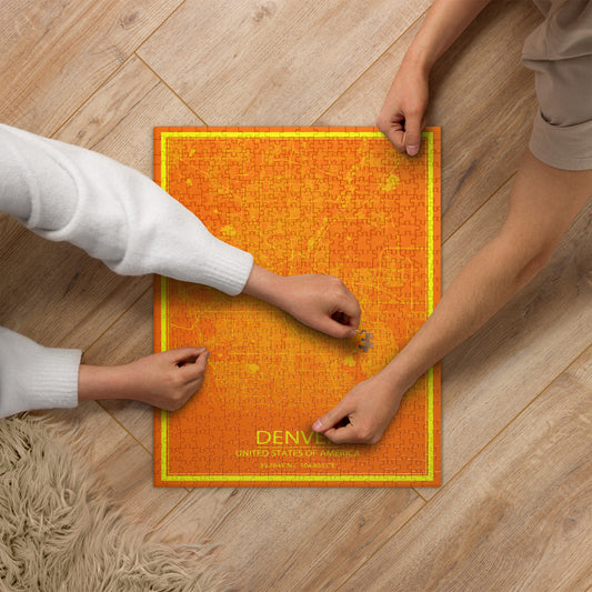 Denver Orange and Yellow Map Jigsaw Puzzle