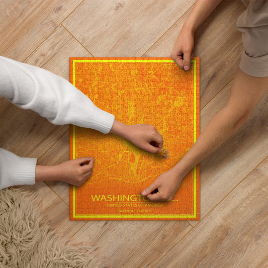 Washington, D.C. Orange and Yellow Map Jigsaw Puzzle