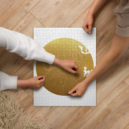 Nashville Gold on White Map Jigsaw Puzzle