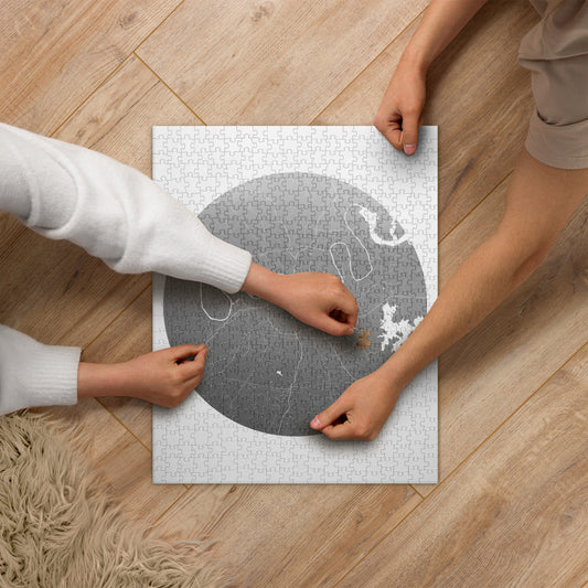 Nashville Silver on White Map Jigsaw Puzzle