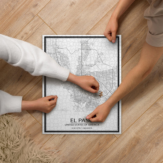 El Paso White Map Jigsaw Puzzle