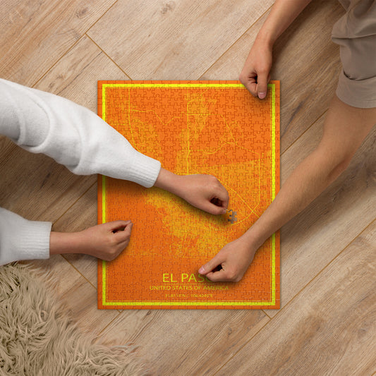 El Paso Orange and Yellow Map Jigsaw Puzzle