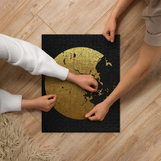 Boston Gold on Black Map Jigsaw Puzzle