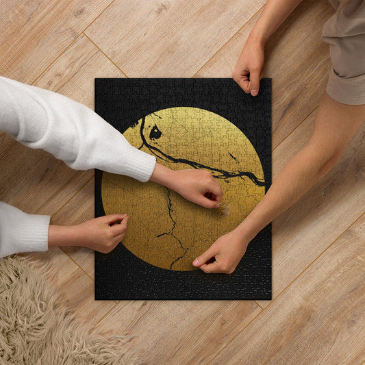 Portland Gold on Black Map Jigsaw Puzzle