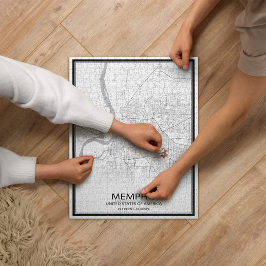 Memphis White Map Jigsaw Puzzle