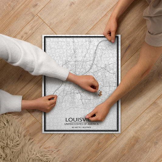 Louisville White Map Jigsaw Puzzle