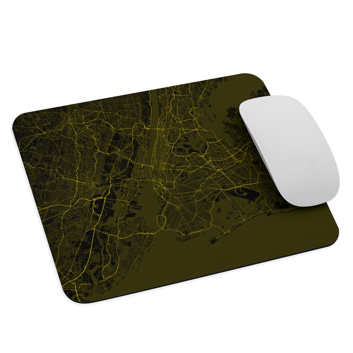 New York Black and Yellow Map Mouse Pad