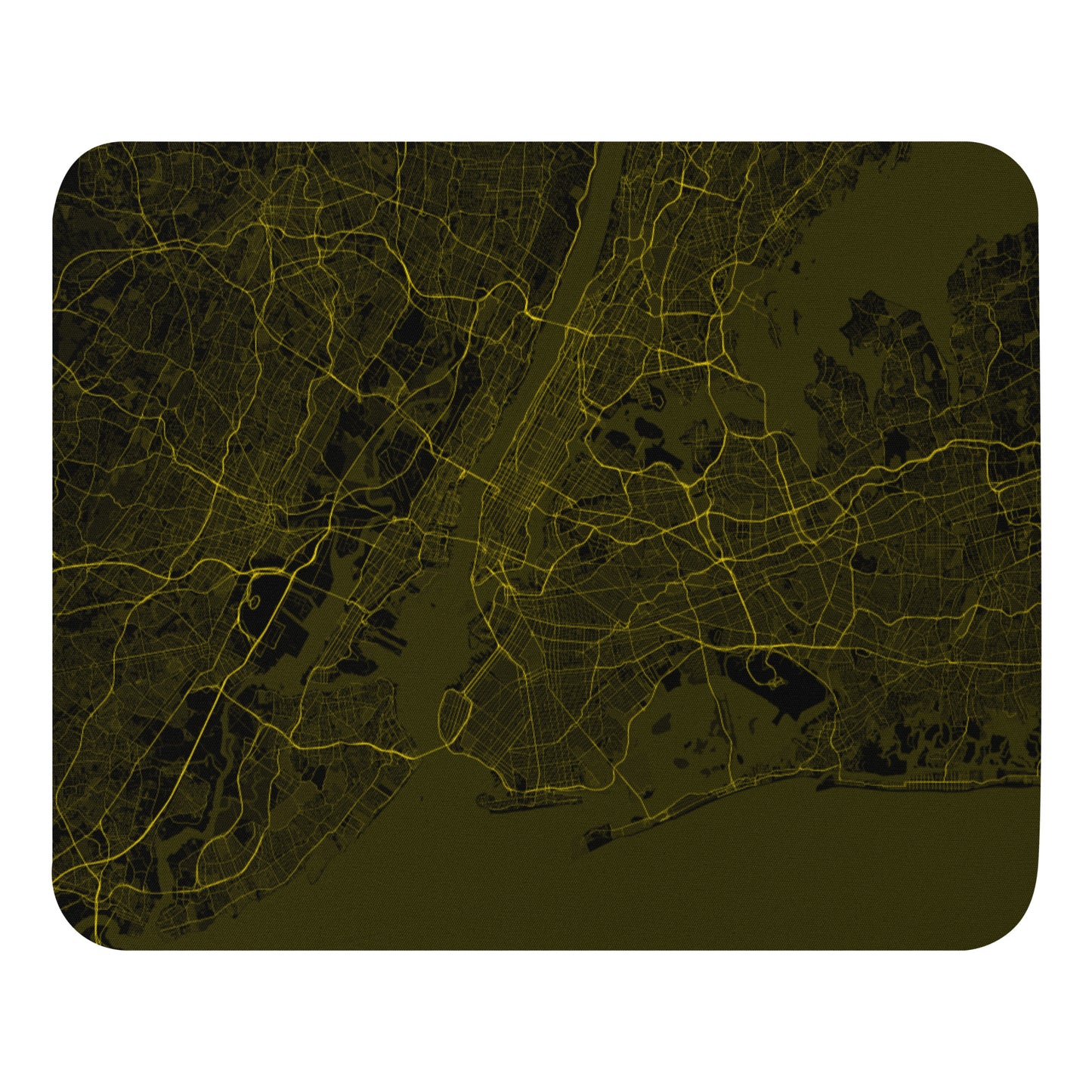 New York Black and Yellow Map Mouse Pad