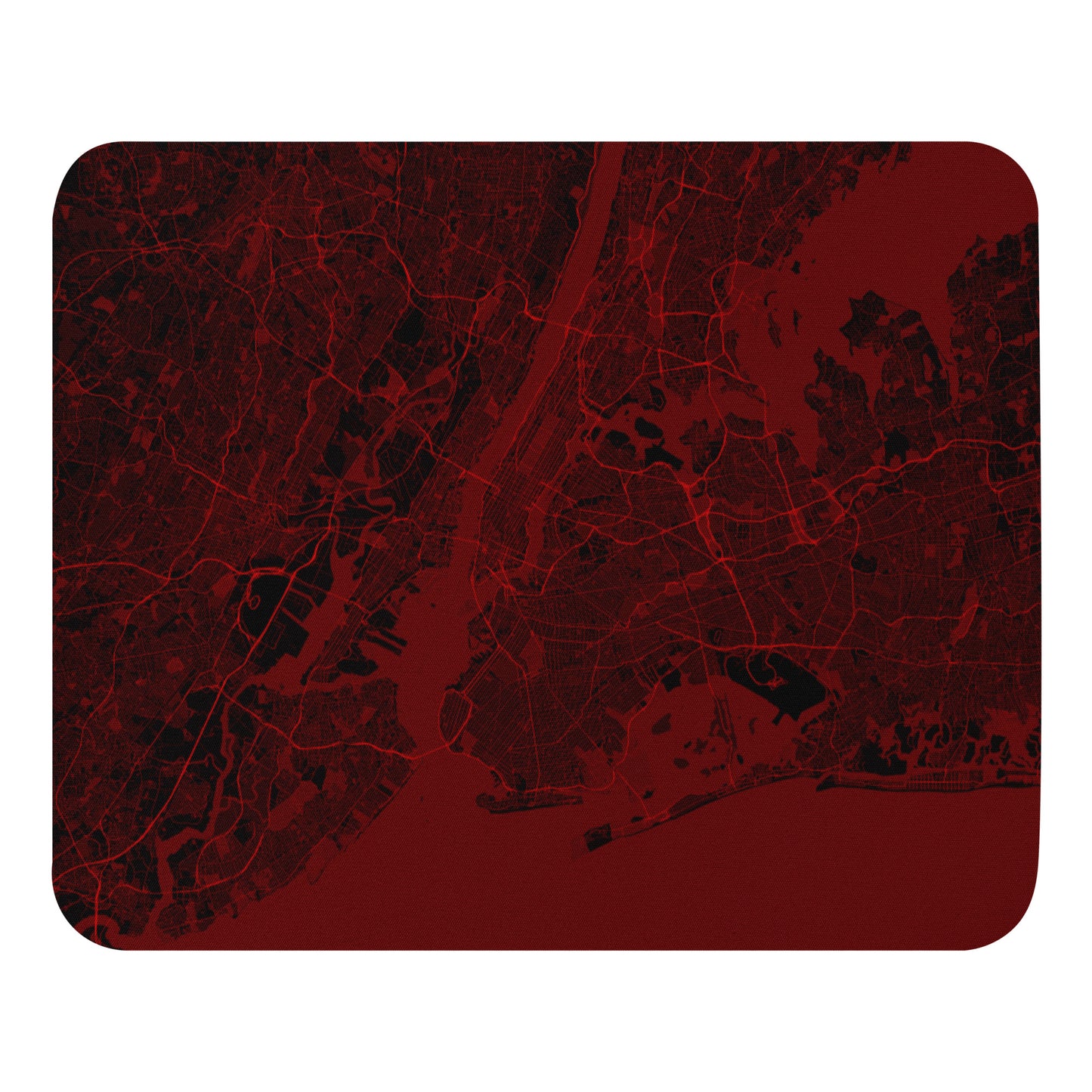 New York Black and Red Map Mouse Pad