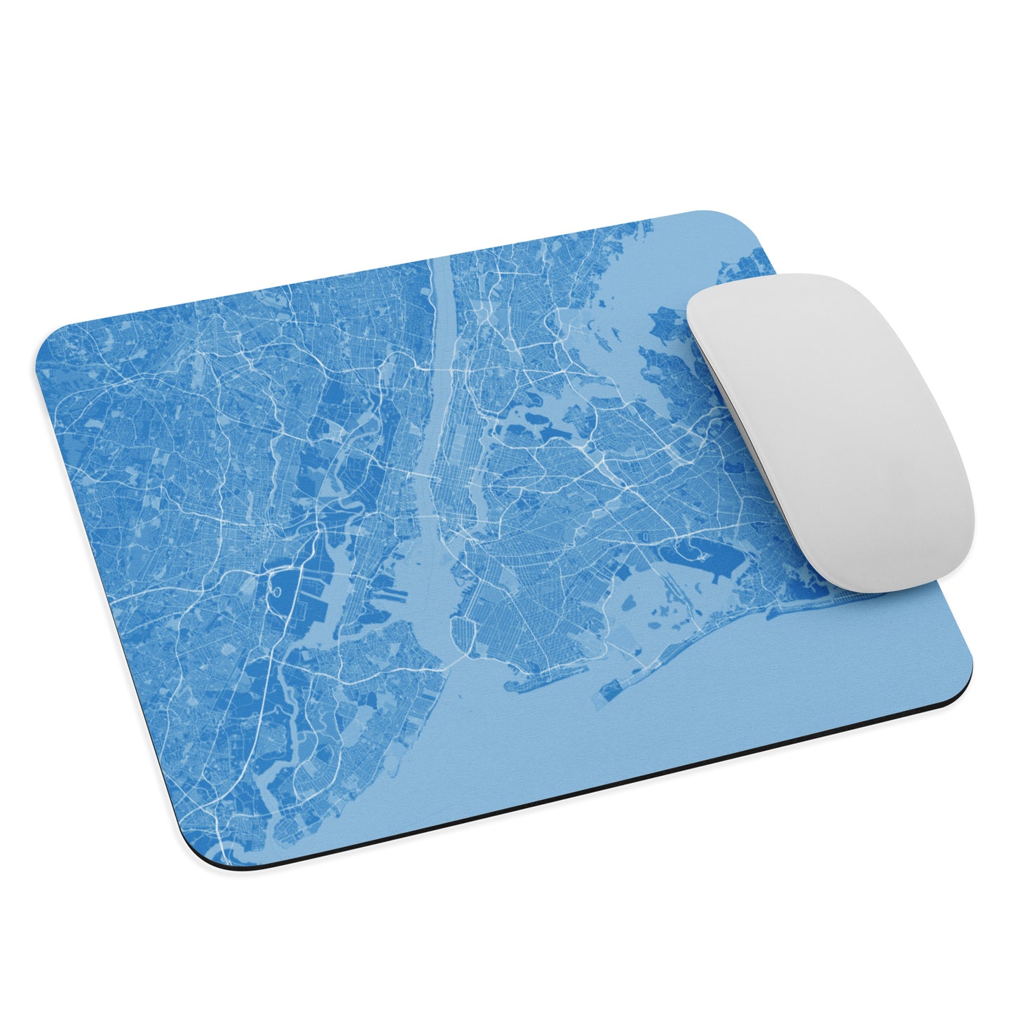 New York Blue and White Map Mouse Pad