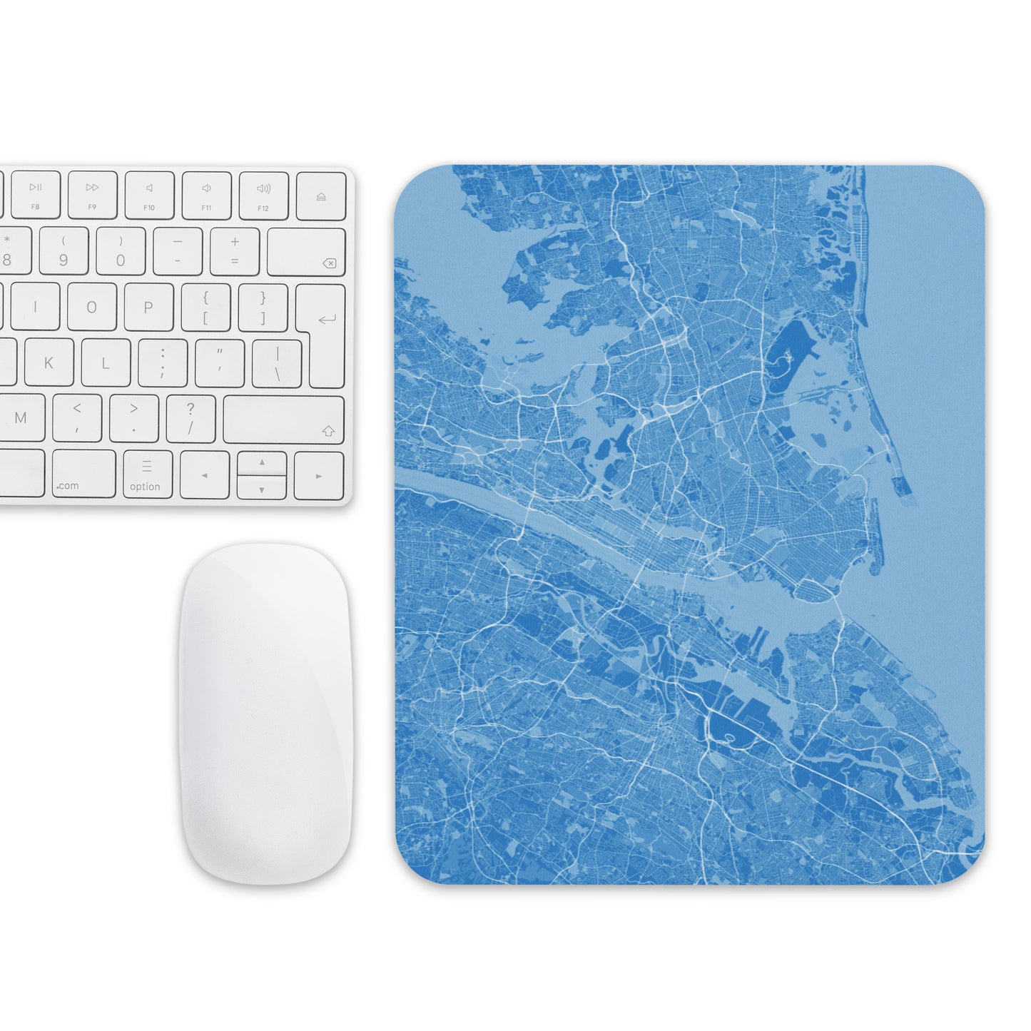 New York Blue and White Map Mouse Pad