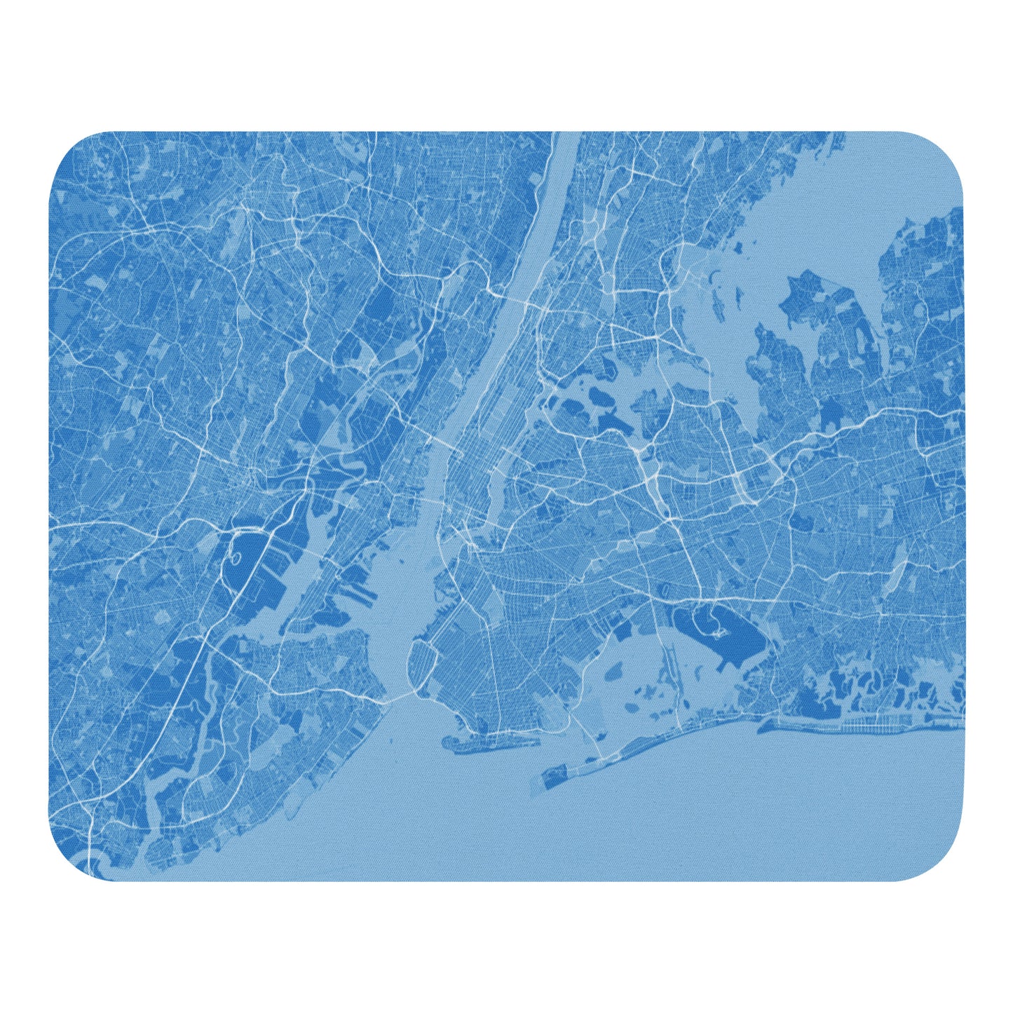 New York Blue and White Map Mouse Pad