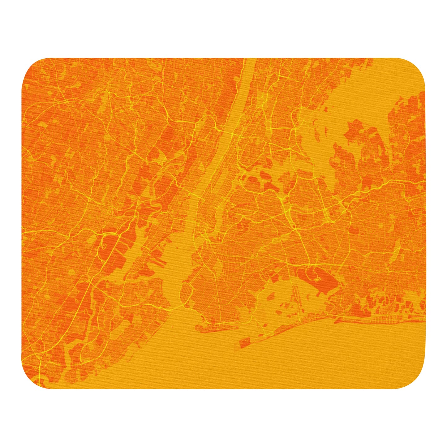 New York Orange and Yellow Map Mouse Pad