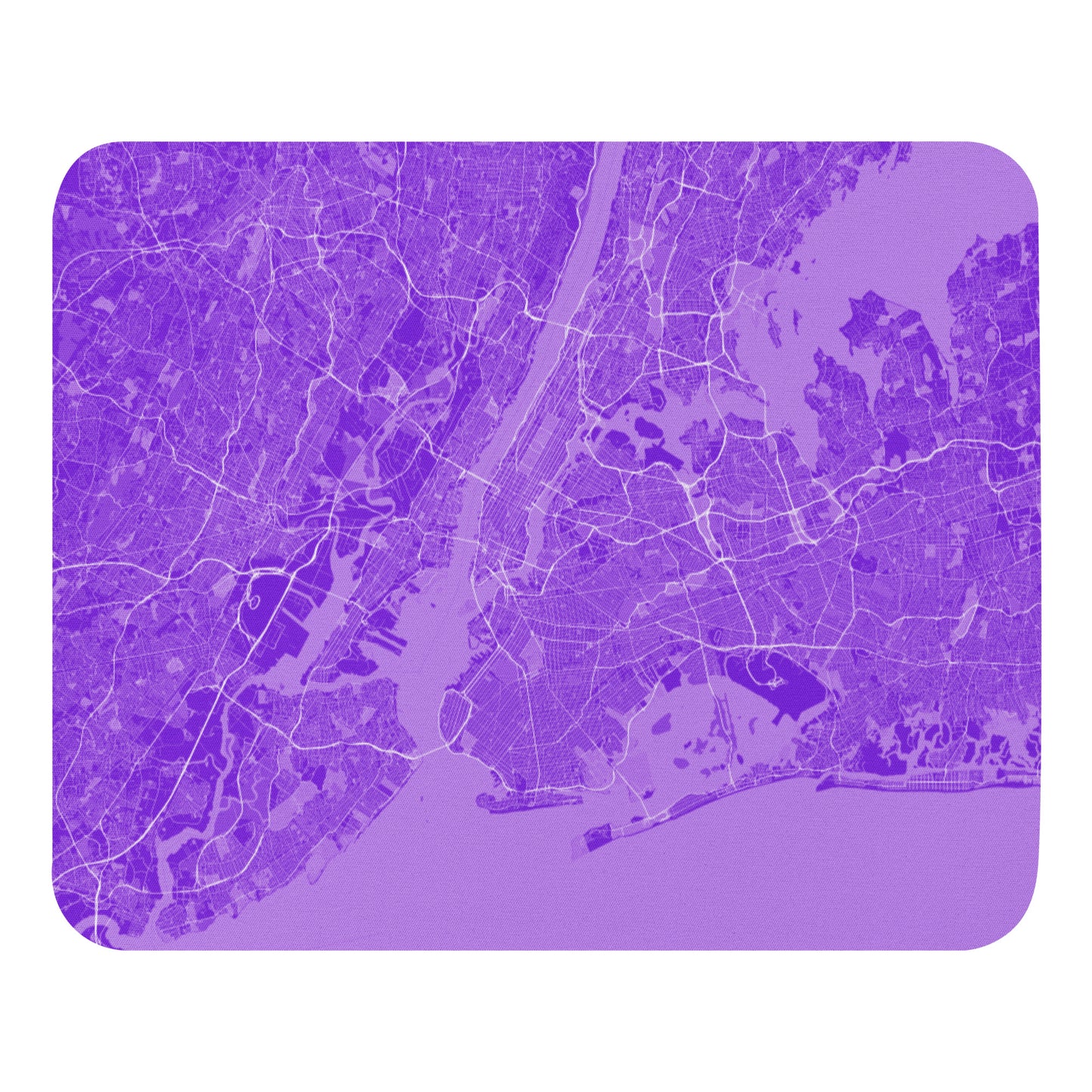 New York Purple and White Map Mouse Pad