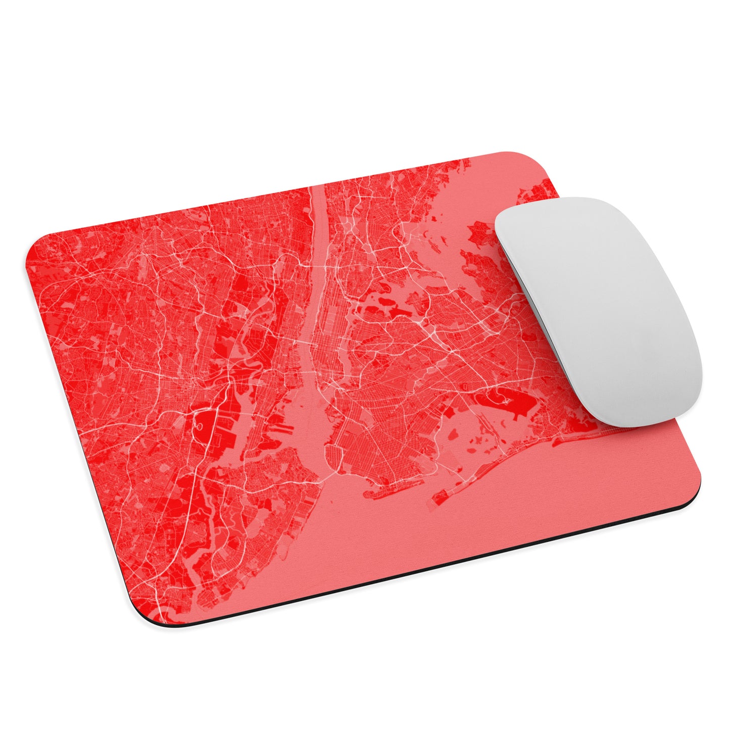 New York Red and White Map Mouse Pad