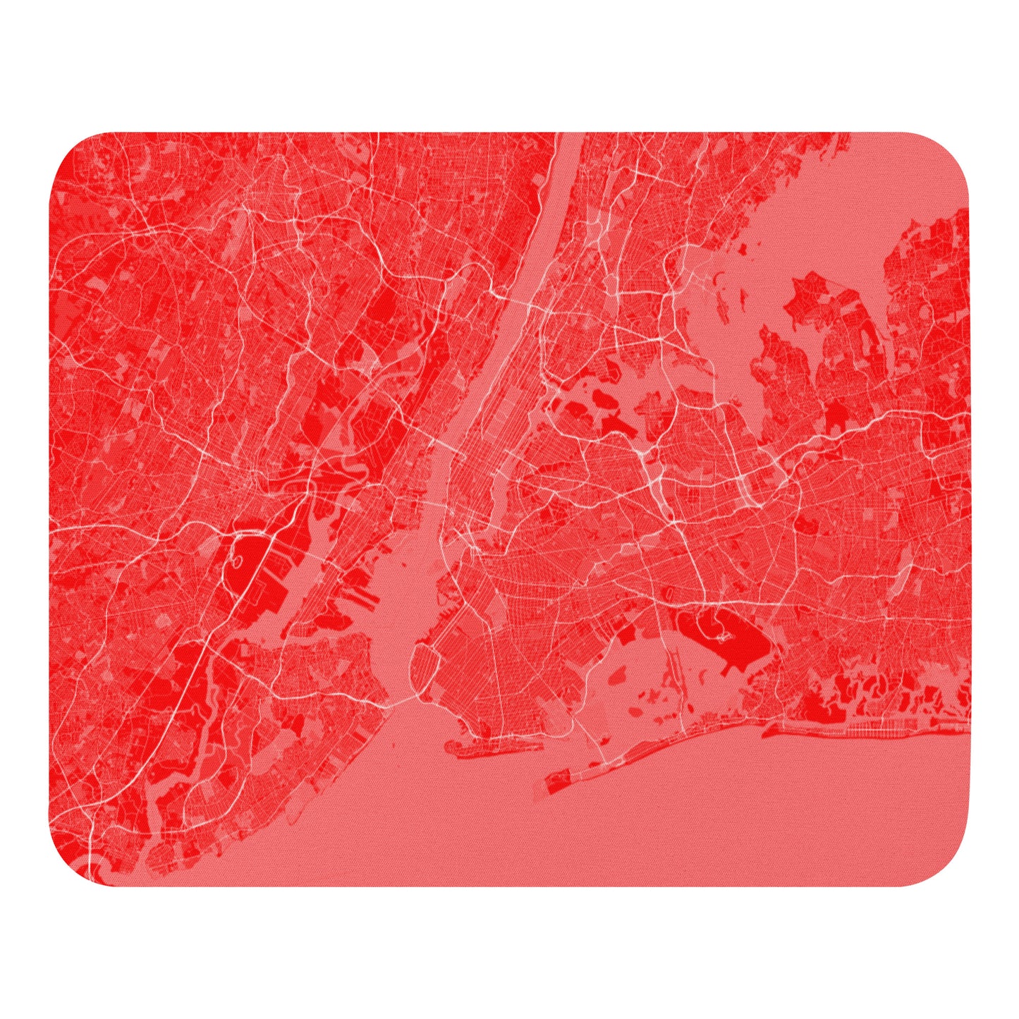 New York Red and White Map Mouse Pad